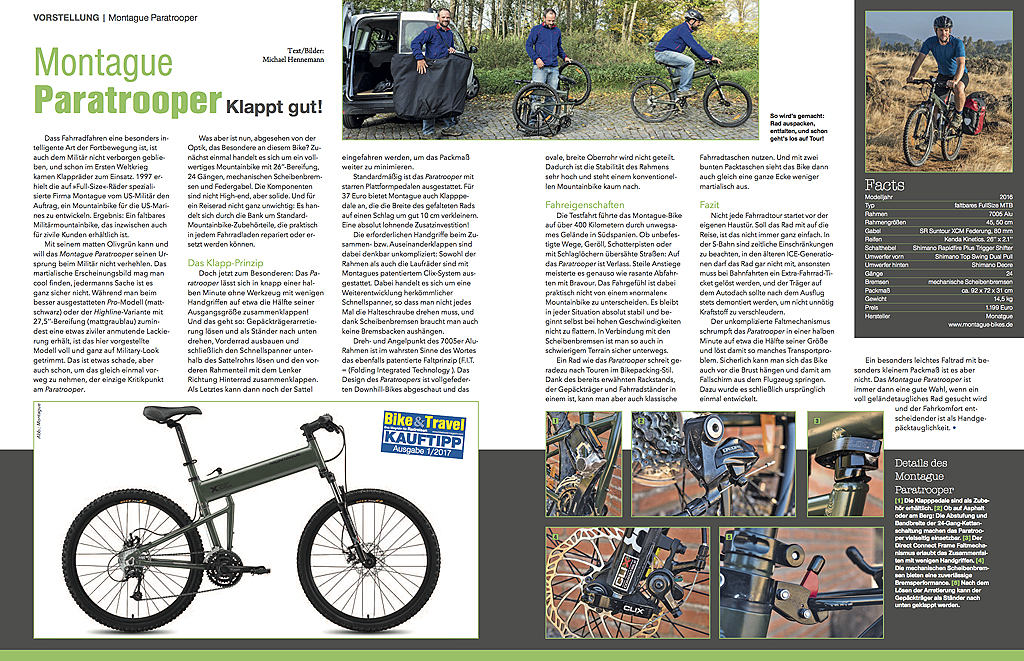 Klappt gut! - erschienen in Bike & Travel 01/2017