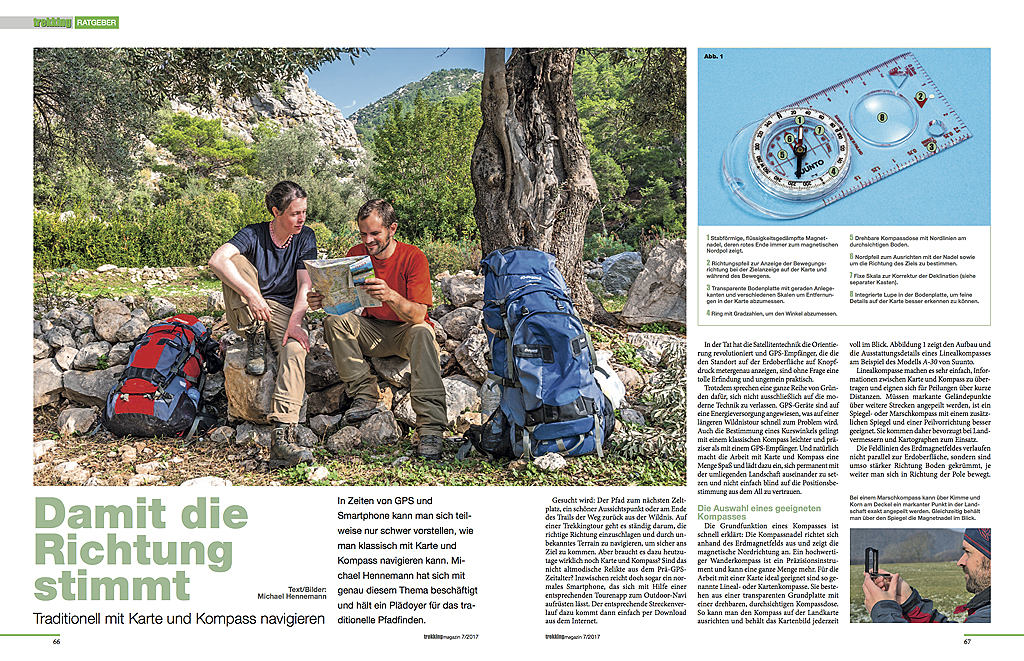 Damit die Richtung stimmt - erschienen in Trekkingmagazin 07/2017